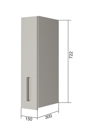 Навесной кухонный шкаф В7 15, Сатин/Белый в Лангепасе - изображение