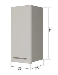 Навесной кухонный шкаф В7 30, Бетон пайн/Белый в Лангепасе