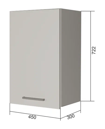 Шкаф навесной В7 45, Сатин/Антрацит в Когалыме - изображение