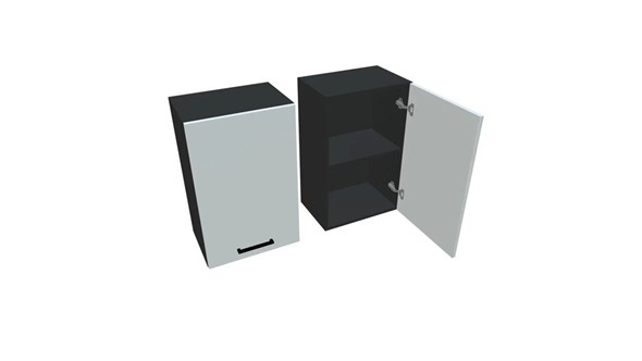 Шкаф на кухню В7 50, Белое гладкое Ламарти/Антрацит в Лангепасе - изображение