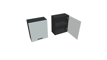 Кухонный навесной шкаф В7 60, Белое гладкое Ламарти/Антрацит в Урае