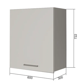 Навесной кухонный шкаф В7 60, Бетон пайн/Антрацит в Сургуте