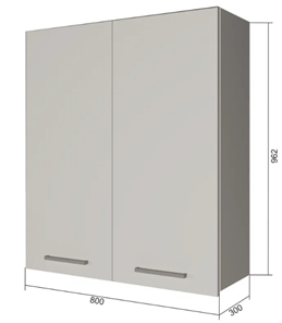 Кухонный навесной шкаф В9 80, МДФ Меренга/Белый в Когалыме