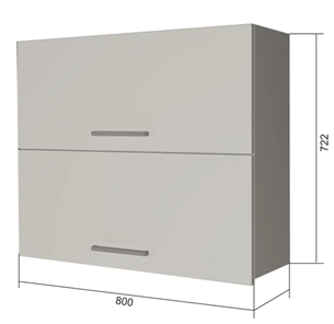 Кухонный навесной шкаф ВГ2 80, МДФ Черный матовый/Белый в Когалыме