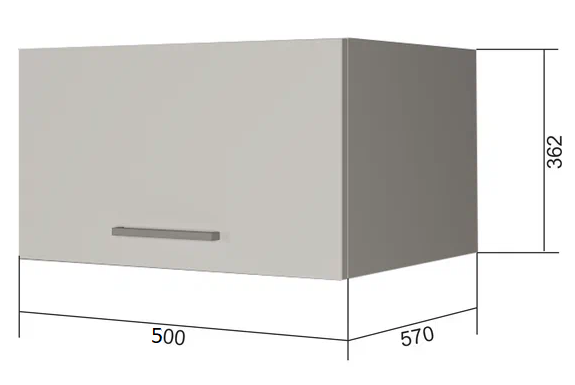 Шкаф настенный ВГ50Г, Белое гладкое Ламарти/Белый в Урае - изображение