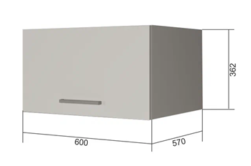 Кухонный навесной шкаф ВГ60Г, Белое гладкое Ламарти/Антрацит в Лангепасе - предосмотр