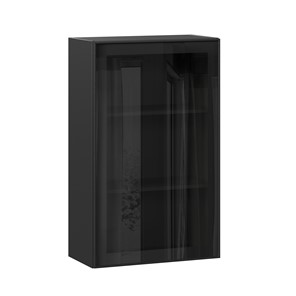Шкаф кухонный высокий со стеклом 600 Индиго ЛД 298.450.000.170, Чёрный/Чёрный в Урае