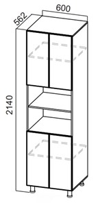 Кухонный шкаф-пенал Стайл, П600(2140), МДФ в Нягани
