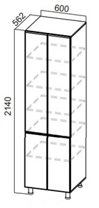 Шкаф-пенал распашной Стайл, П600г(2140), МДФ в Лангепасе