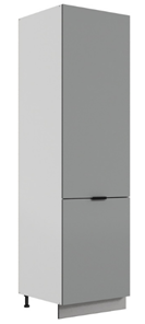 Шкаф-пенал Стоун L600 под холодильник (2 дв.гл.) (белый/оникс софттач) в Когалыме