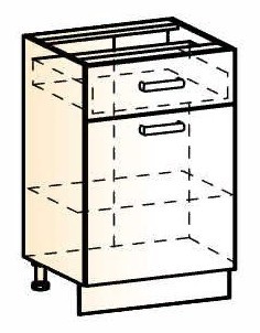 Кухонная тумба Стоун L500 (1 дв. гл. 1 ящ.) в Сургуте - изображение