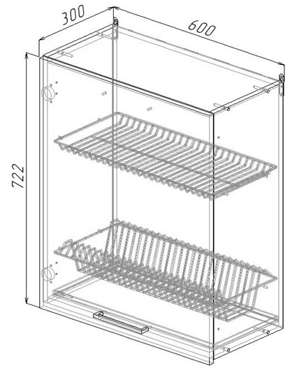 Шкаф сушильный для посуды ВС7 60, Дуб крафт/Антрацит в Урае - изображение 1
