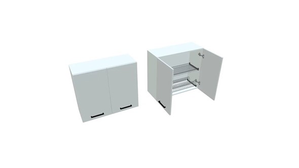 Сушильный шкаф на кухню ВС7 80, Белое гладкое Ламарти/Белый в Когалыме - изображение
