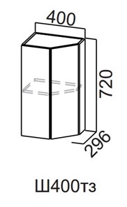 Торцевой кухонный шкаф закрытый Модерн New, Ш400тз/720, МДФ в Нижневартовске