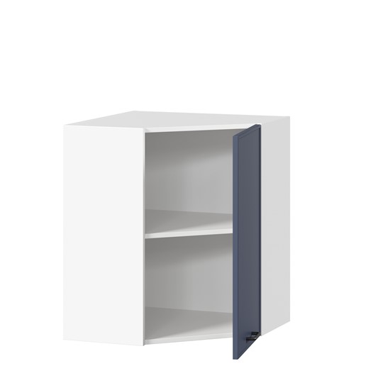 Угловой настенный шкаф Индиго ЛД 298.610.000.116, Белый/Тёмно-синий в Югорске - изображение 1