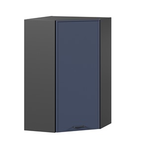 Угловой настенный шкаф высокий Индиго ЛД 298.620.000.159, Чёрный/Тёмно-синий в Югорске