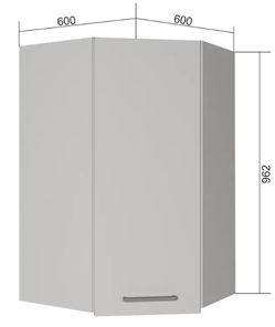 Кухонный угловой шкаф ВУ9, Бетон пайн/Белый в Урае