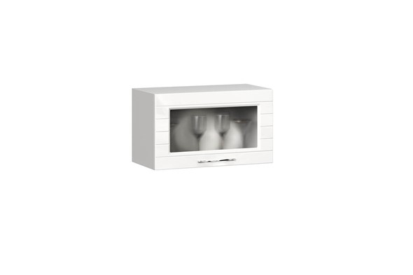 Кухонный шкаф над вытяжкой Анастасия 600 стекло 002.521.000 белый глянец в Лангепасе - изображение