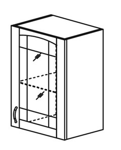 Шкаф кухонный Кантри настенный однодверный с полкой со вставкой из стекла 718*500*320мм в Советском - предосмотр