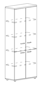Шкаф для документов 4-х дверный Albero (78х36,4х193) в Когалыме