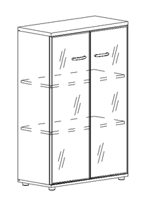 Шкаф средний Albero, со стеклом в рамке (78х36,4х119,4) в Лангепасе