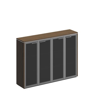 Шкаф для документов средний Velar, дуб табачный, со стеклянными дверьми (183х41х132) ВЛ 323 в Когалыме