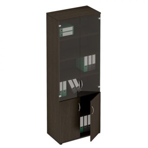 Шкаф для документов со стеклом Формула, венге темный (80x45x219) ФР 379 ВТ в Урае