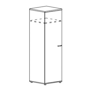 Шкаф для одежды глубокий узкий А4, (60x59x193) белый премиум А4 9312 БП в Советском