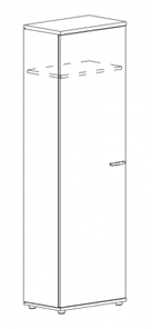 Шкаф для одежды узкий А4, (60x36.4x193) белый премиум А4 9308 БП в Советском