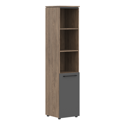 Шкаф колонна высокая с глухой малой дверью MORRIS TREND Антрацит/Кария Пальмира MHC 42.5 (429х423х1956) в Лангепасе - изображение