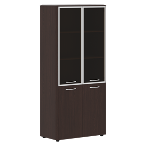 Шкаф комбинированный с дверьми в алюминиевой рамке DIONI Венге DHC 85.7  (850х430х1930) в Когалыме