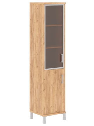 Шкаф офисный Born В 431.4 L левый колонка комбинированная 475х450х2054 мм, Дуб Бофорд в Нижневартовске - изображение