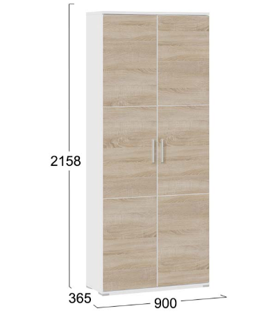 Распашной шкаф Успех-2 ПМ-184.18 (Дуб Сонома, Белый) в Лангепасе - изображение 2
