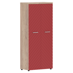 Шкаф TORR LUX TLHC 85.1 с глухими дверьми и топом 854х452х1958 Дуб Каньон/ Красный в Когалыме