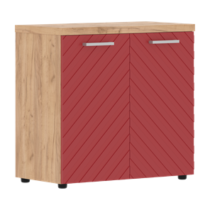 Шкаф с дверцами TORR LUX TLLC 85.1 с глухими малыми дверьми и топом 854х452х833 Дуб Бофорд / Красный в Лангепасе