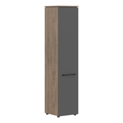 Шкаф колонка  высокий с глухой дверью MORRIS TREND Антрацит/Кария Пальмира MHC 42.1 (429х423х1956) в Лангепасе - изображение