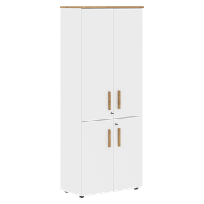 Шкаф с глухими средними и малыми дверьми FORTA Белый-Дуб Гамильтон FHC 80.3(Z) (798х404х1965) в Советском