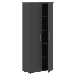 Широкий шкаф высокий FORTA Черный Графит FHC 80.1(Z) (798х404х1965) в Когалыме
