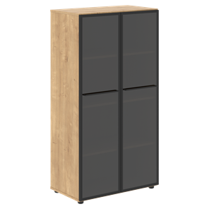 Шкаф средний со стеклянными  дверцами LOFTIS Дуб Бофорд LMC 80.2 (800х430х1517) в Когалыме