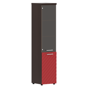 Шкаф TORR LUX TLHC 42.2 R колонка комбинированная с топом 435х452х1958 Венге/ Красный в Югорске