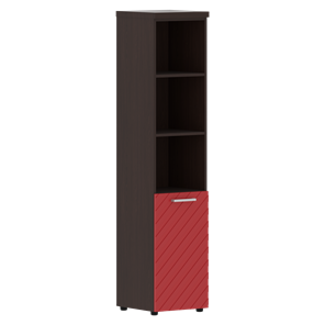 Шкаф TORR LUX TLHC 42.5 R колонка с глухой малой дверью и топом 435х452х1958 Венге/ Красный в Ханты-Мансийске