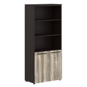Шкаф колонка  с короткими глухими дверьми MORRIS  Дуб Базель/Венге MHC 85.5 (854х423х1956) в Урае