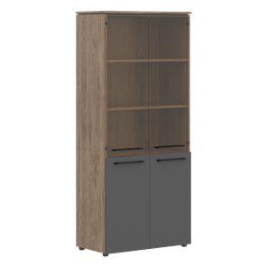 Шкаф высокий комбинированные двери MORRIS TREND Антрацит/Кария Пальмира MHC 85.2 (854х423х1956) в Лангепасе