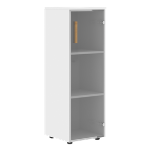 Средний шкаф колонна со стеклянной дверью правой FORTA Белый FMC 40.2 (R) (399х404х801) в Когалыме - предосмотр