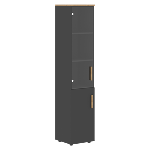 Высокий шкаф с глухой дверью колонна FORTA Графит-Дуб Гамильтон  FHC 40.2 (L/R) (399х404х1965) в Советском