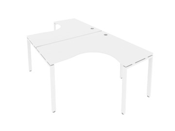 Офисный стол Metal System БП.РАС-СА-2.4 Белый/Белый в Лангепасе