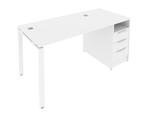 Офисный стол на металлокаркасе Б.РС-СТП -1.1 Белый/Белый в Когалыме - изображение