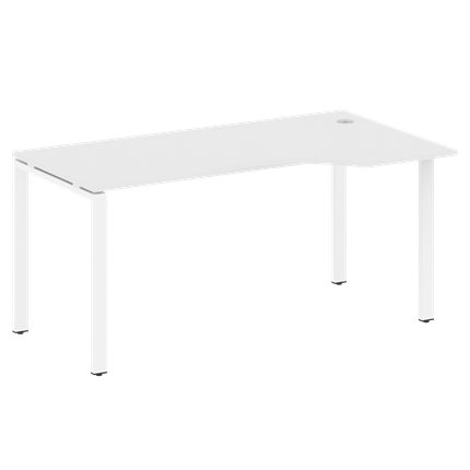 Стол криволинейный БП.СА-1, правый (Белый/Белый) в Лангепасе - изображение