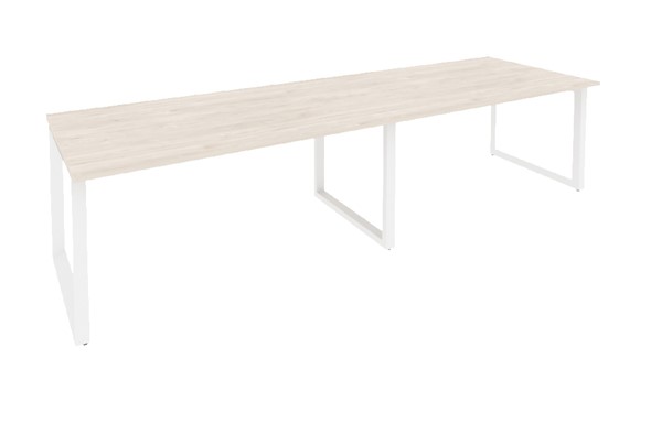 Конференц-стол переговорный O.MO-PRG-2.4 Белый/Денвер светлый в Сургуте - изображение