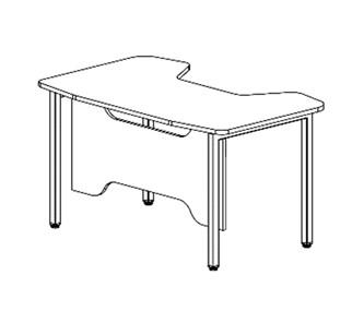 Стол для компьютера SKILLL SSTG 1385, (1360x850x747),  Антрацит /Металлик в Лангепасе - предосмотр 1